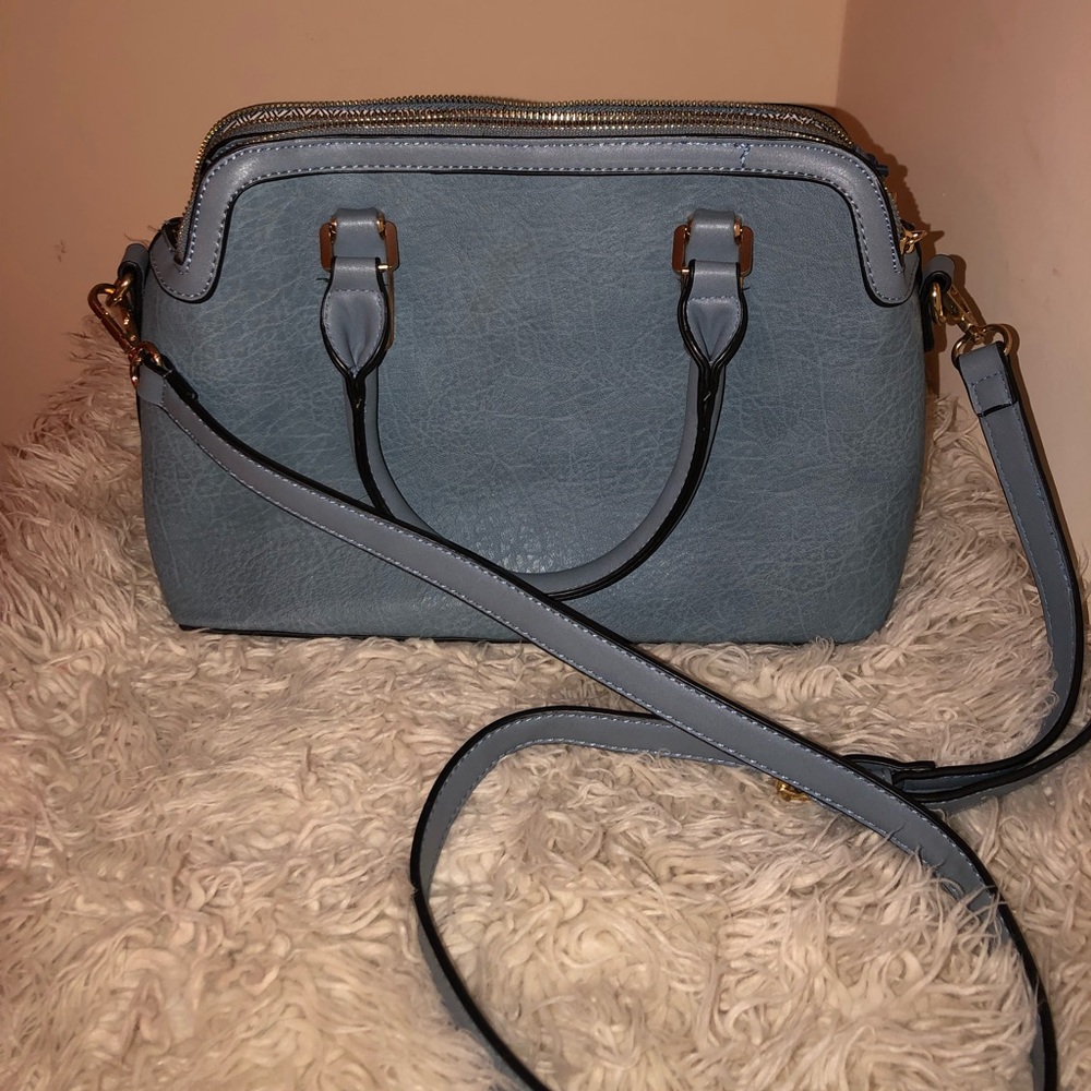 Marbled faux leather handbag